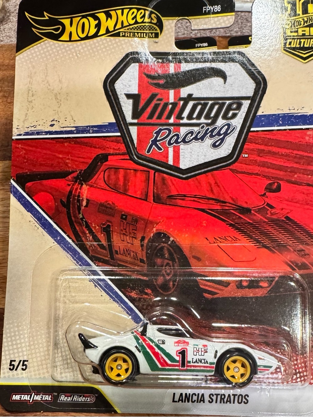 Hot Wheels Premium Lancia Stratos Die-Cast Car - White with Green & Red Accents
